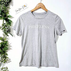 Free Fabrik Gray PRICELESS Slogan T-Shirt M Cotton/Polyester ~SS36.4